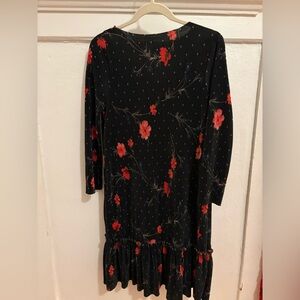 Vero Moda Black Dress with Pink Floral Accents